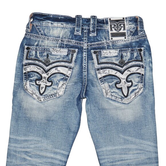 Rock Revival Men's Cypress Straight Distressed Denim Jeans Size 33x30 NEW - Picture 9 of 16